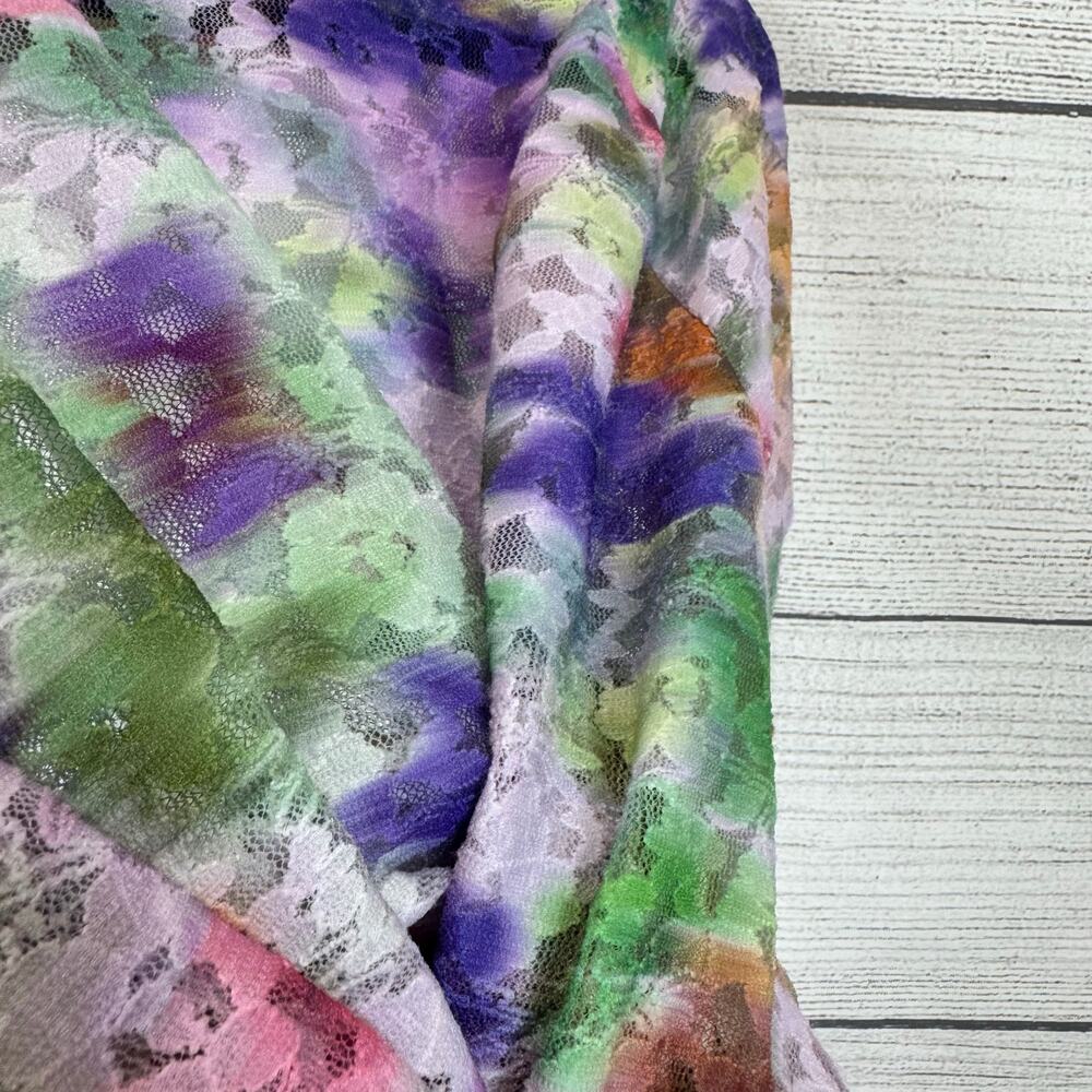 Anthropologie Multicolor Floral Tie-Dye Short Sleeve Blouse - Picture 8 of 8